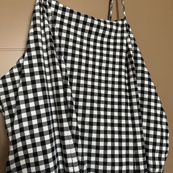 By Anthropologie Apron-Style Black/White Gingham Mini Dress - 3X - Picture 6 of 10